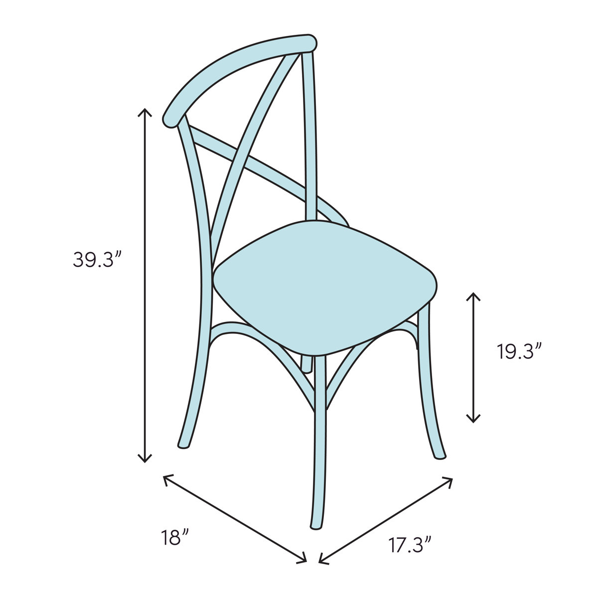 House of Hampton® Papineau Metal Cross Back Side Chair in Silver